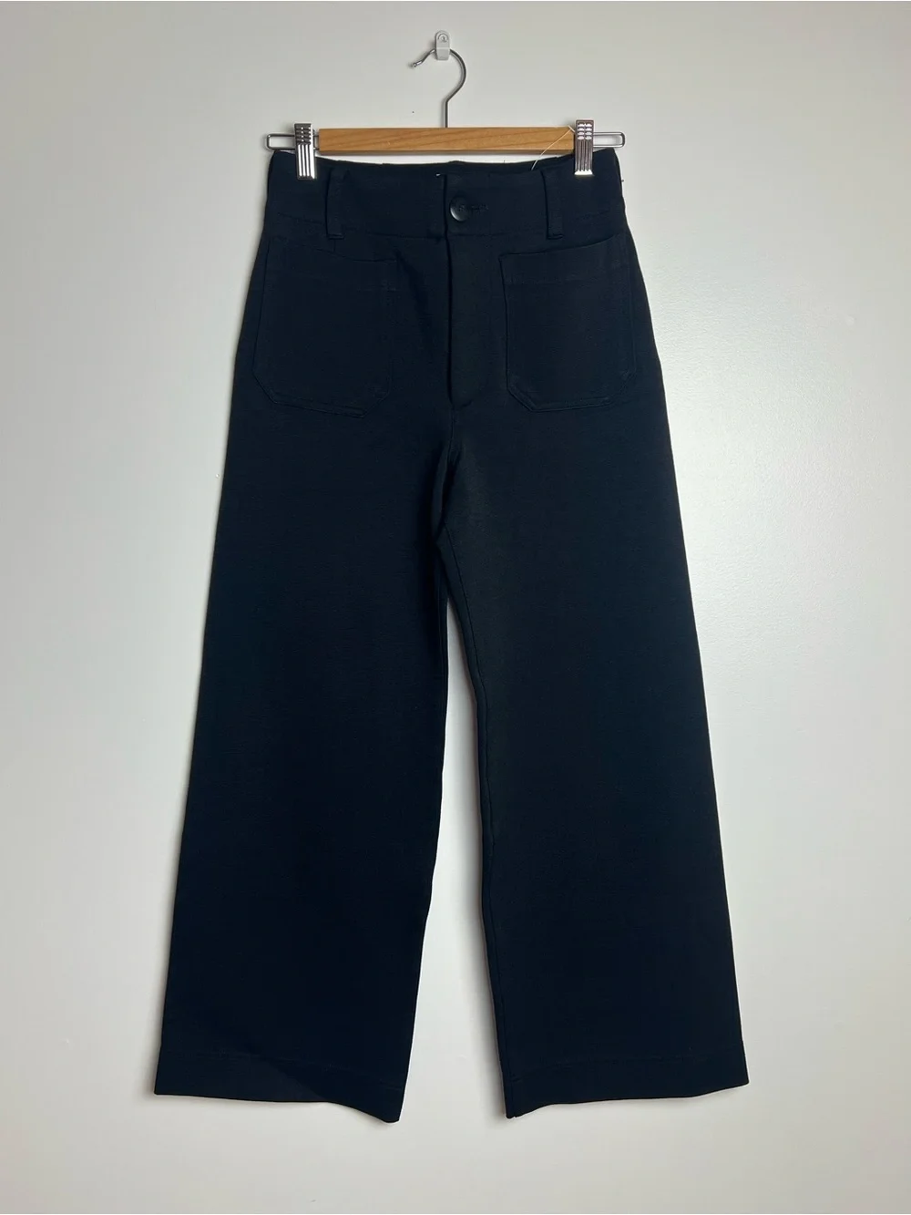 NWOT Maeve Knit Black Wide-Leg High-Rise Colette Pants